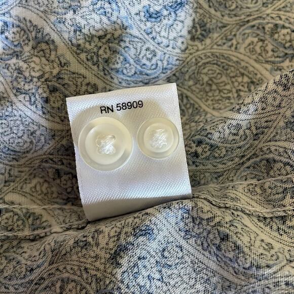 Roundtree & Yorke Blue Paisley Shirt Size L - Picture 8 of 8